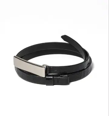 메종 카나우 CROCO RECTANGLE METAL BELT 13MM