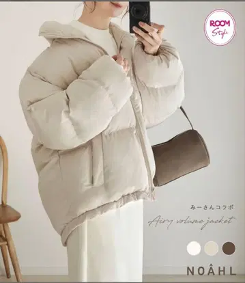 NOAHL 에크루 베이지 다운 코트 미상 콜라보