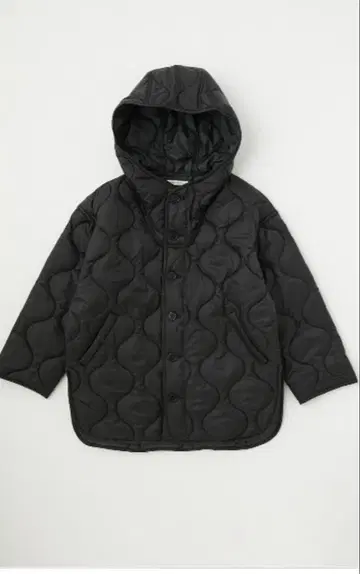 MOUSSY 후디드 퀼티드 판초 블랙