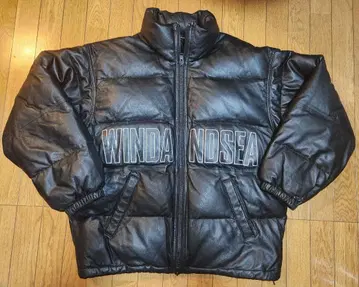 [ WIND AND SEA ] 램 가죽 다운 블랙 XL