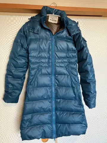 McGREGOR 터콰이즈 블루 후드 부착 다운 코트