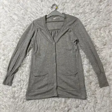 marble ink 여성용 긴팔 가디건 M 울 그레이 심플