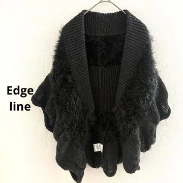 Edge line 프릴 니트 퍼 베스트 그레이 여성용 귀여운