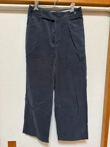 에어 콜 세미 와이드 팬츠 human woman 팬츠 블루