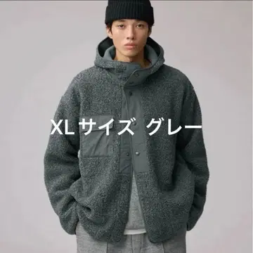 지유 ENGINEERED GARMENTS 보아 플리스 스냅 후드티