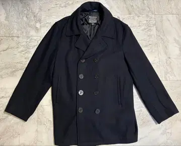 큐빅 메저 P 코트 멜톤 울 사이즈 L 네이비