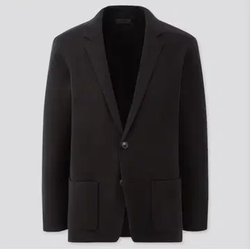 유니클로 스트레치 밀라노 리브 자켓 테일러 자켓 UNIQLO 블랙