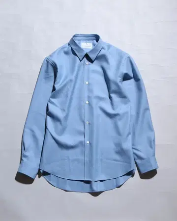 파란색 긴팔 셔츠 슬림 핏