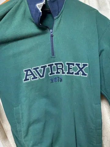 AVIREX 1975 집업 맨투맨 그린