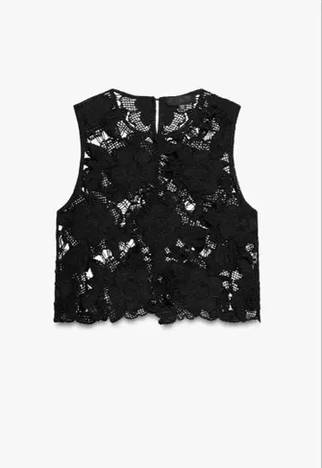 새상품급 ZARA 크로셰 플라워 상의