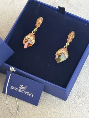 Swarovski 골드 크리스탈 귀걸이