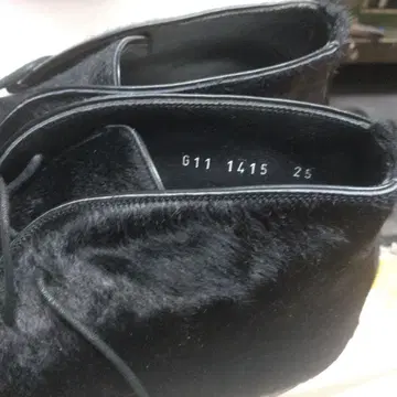 블랙 퍼 부츠 25cm