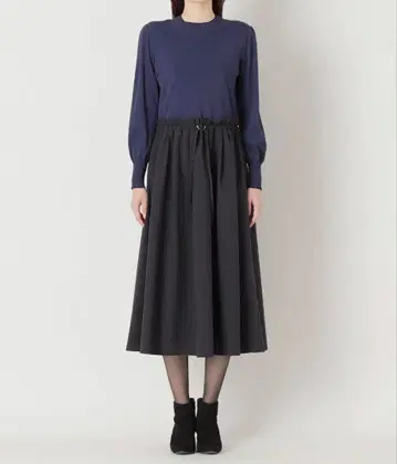 TOBECHIC 네이비 니트 롱 원피스