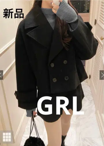 [새상품] GRL 그레일 더블 버튼 숏 기장 코트 [ze758]