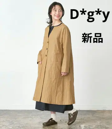 Dgy 와셔 코트 와셔 V넥 코트 노카라 코트 새상품