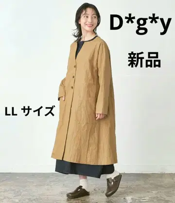 Dgy 와셔 코트 와셔 V넥 코트 노카라 코트 새상품