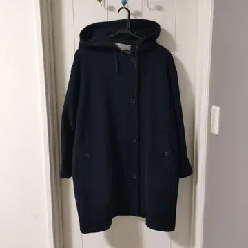 Calvin Klein 후드 부착 네이비 오버 사이즈 코트