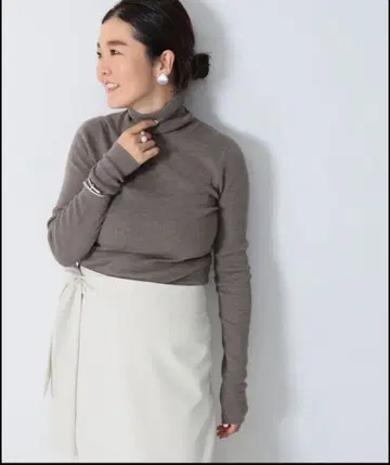 데미룩스 빔즈 리브 터틀넥 니트 [손세탁 가능] 화이트