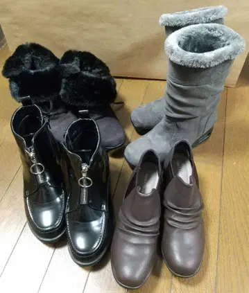 여성용 부츠 4켤레 블랙 그레이 브라운