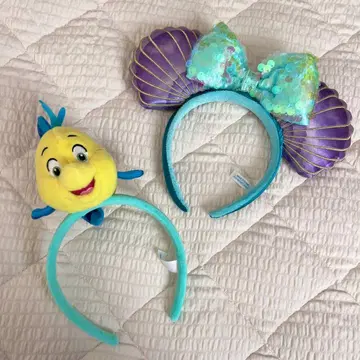 디즈니 리조트 디즈니씨 아리엘 플라운더 머리띠 세트
