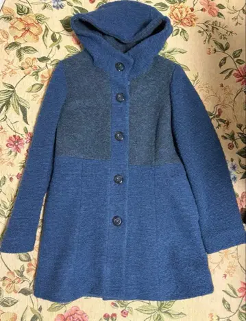 브랜드명, noa-ge 후드 부착 울 코트 네이비 컬러