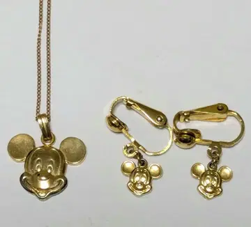 [ 희귀 레어 ] 도쿄 디즈니랜드 미키마우스 목걸이, 귀찌 세트