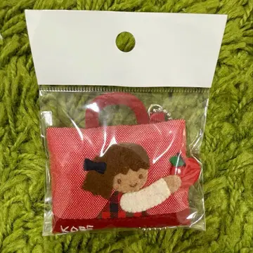 [완판템] 파미리아 데님 백 모양 참 레드 키링 여아