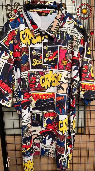 LOUDMOUTH 라우드마우스 아메리칸 코믹스풍 올 패턴 피케 셔츠 골프