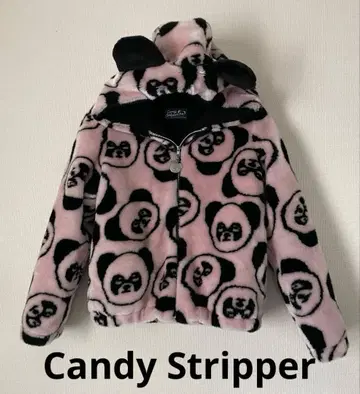 캔디 스트리퍼 페페짱 올 패턴 퍼보아 후드티 블루종 팬더