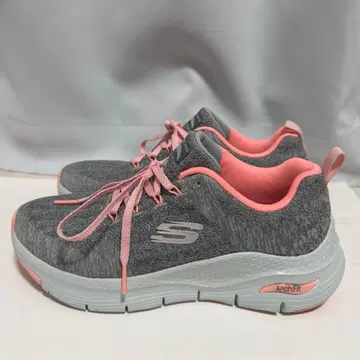 [ 새상품급 ] Skechers Arch Fit 스니커즈 그레이/핑크