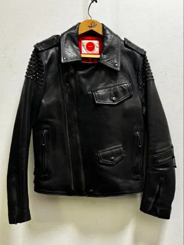 레어 HIRO 가죽 스터드 라이더스 블랙