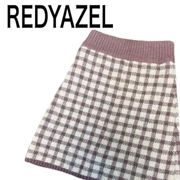 REDYAZEL 체크 무늬 니트 미니 스커트