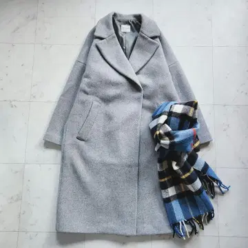 새상품급 데미룩스 빔즈 정가 5만 코트 그레이 일본제 와이드 실루엣