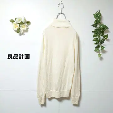 무인양품 얇은 소재 터틀넥 니트 울 100%