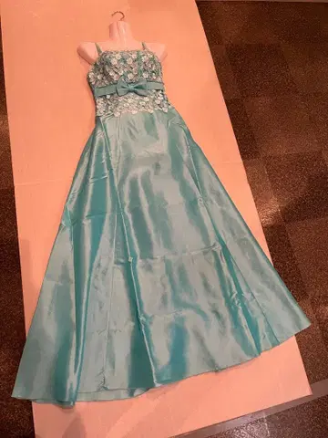 새상품급 연주회/사회/파티/무대/촬영/컬러 스카이블루/케미컬 레이스 롱