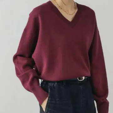 GLOBAL WORK 맨투맨 느낌 V넥 풀오버