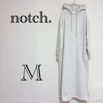 notch. 후드 부착 롱 원피스 M 그레이