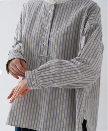 네스트로브 코튼 스트라이프 풀온 셔츠