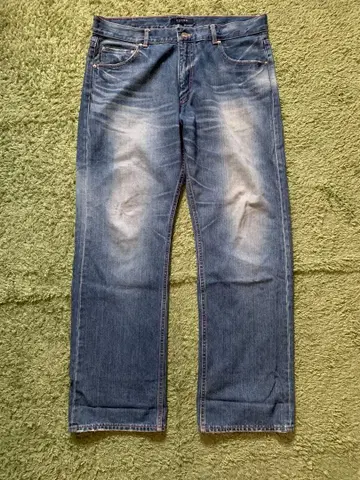 TOMMY 체크 무늬 포켓 스트레이트 데님