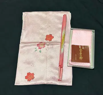 꽃무늬 핑크 오비 장식 천, 허리띠, 레이어트 카라 세트