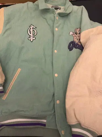 GALFY 바시티 자켓 그린 자수