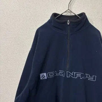 올드 네이비 플리스 하프 지퍼 로고 미국 빈티지 의류 XL 3358