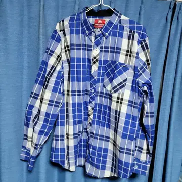 ECKO UNLTD 블루 체크 무늬 긴팔 셔츠