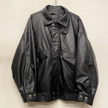 CLEL 클레일 인조 가죽 블루종