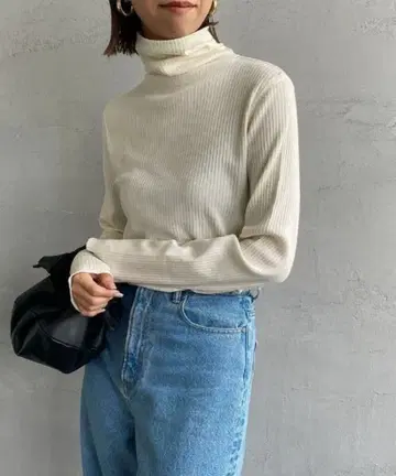 THE SHINZONE 신존 하이넥 리브 T셔츠