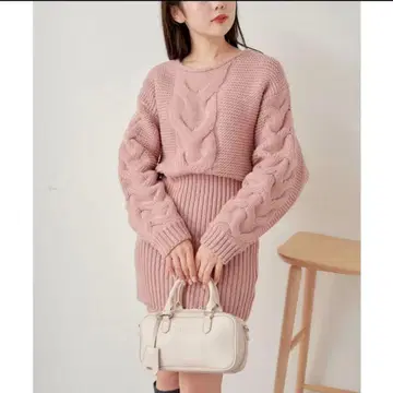 CHICO 니트 원피스 핑크