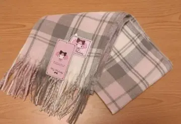 마이멜로디 머플러 체크 핑크 그레이