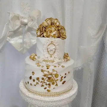 클레이 케이크 링 필로우 (골드)