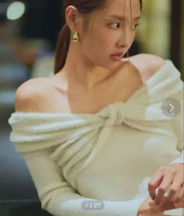 snidel 오프숄더 리본 니트