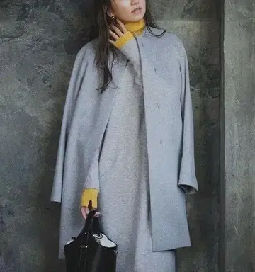 23구 59400엔 작은 사이즈 울 캐시미어 비버 노카라 코트